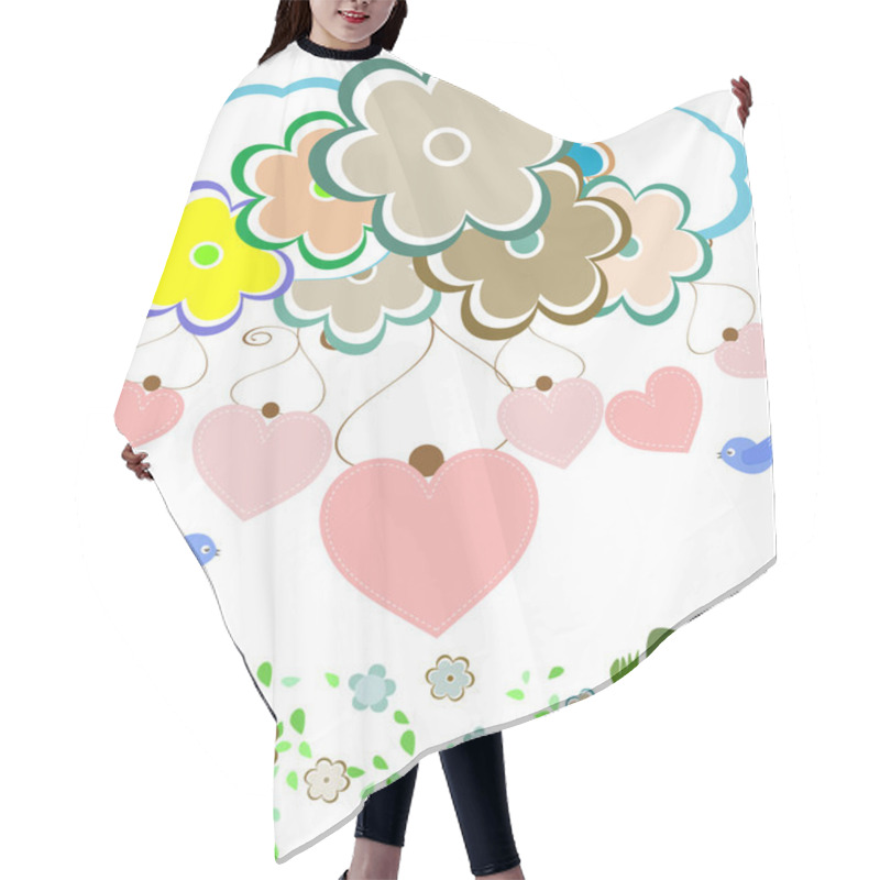 Personality  Owls, Birds, Flowers, Cloud And Love Heart Hair Cutting Cape