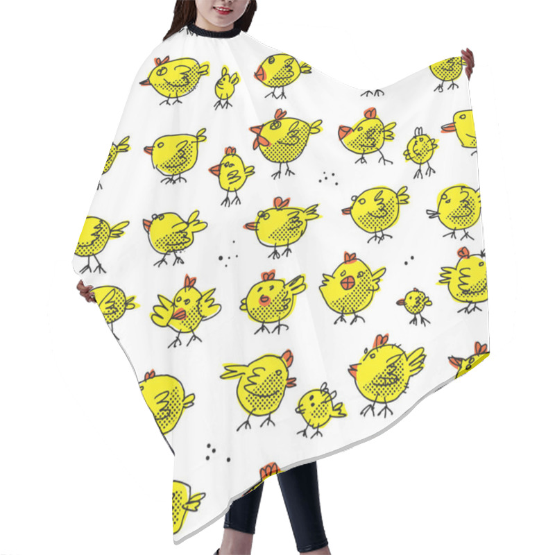 Personality  Cute Chicken Background - Seamless Cartoon Hair Cutting Cape