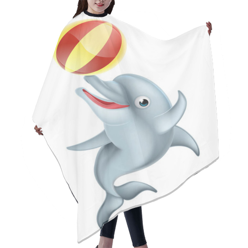 Personality  Cartoon Dolphin Playing With Ball Hair Cutting Cape