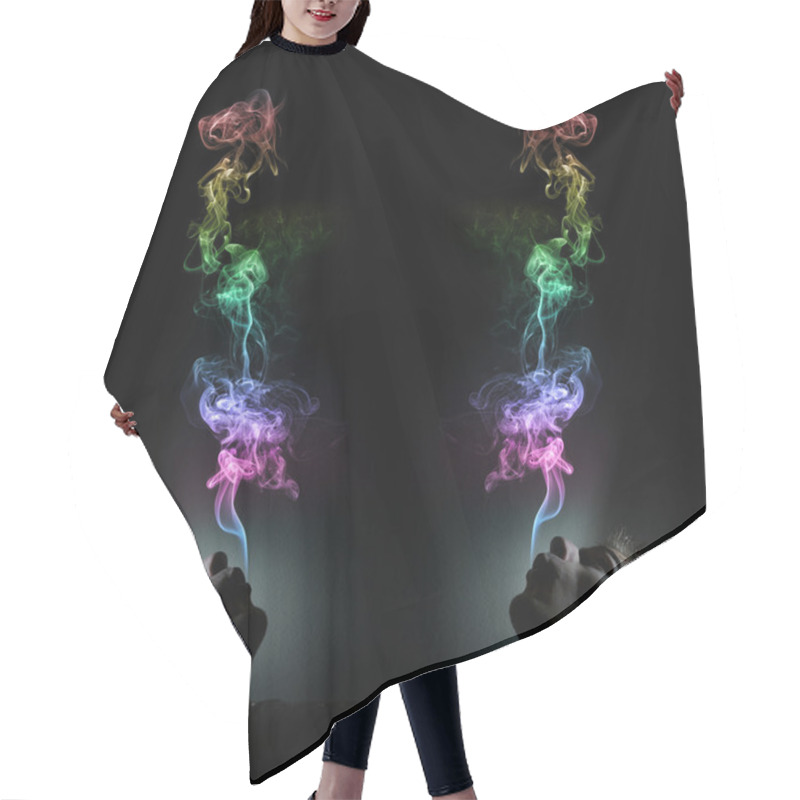 Personality  Rainbow Smoking Hair Cutting Cape