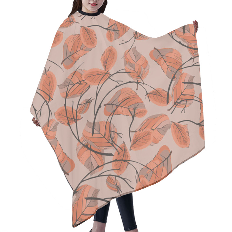 Personality  Seamless Pattern With Autumn Leaves And Twigs Curled Into A Wreath Hair Cutting Cape