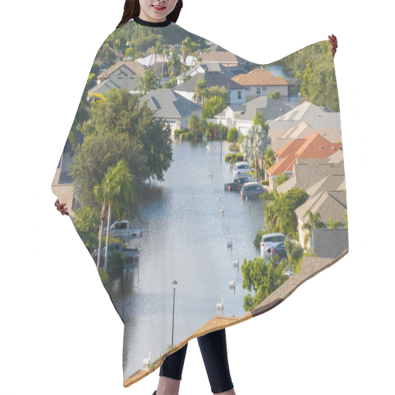 Personality  Flooding In Florida Caused By Tropical Storm From Hurricane Debby. Suburb Houses In Laurel Meadows Residential Community Surrounded By Flood Waters In Sarasota. Aftermath Of Natural Disaster. Hair Cutting Cape