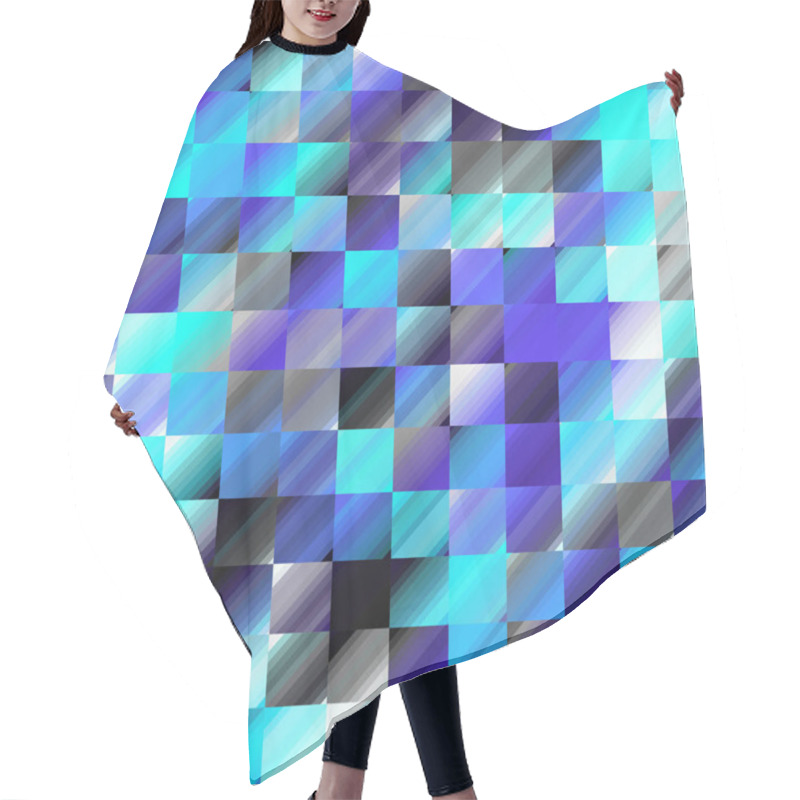 Personality  Seamless Geometric Abstract Pattern In Low Poly Style. Random Abstract Spots With A Glass Effect. Vector Image. Hair Cutting Cape