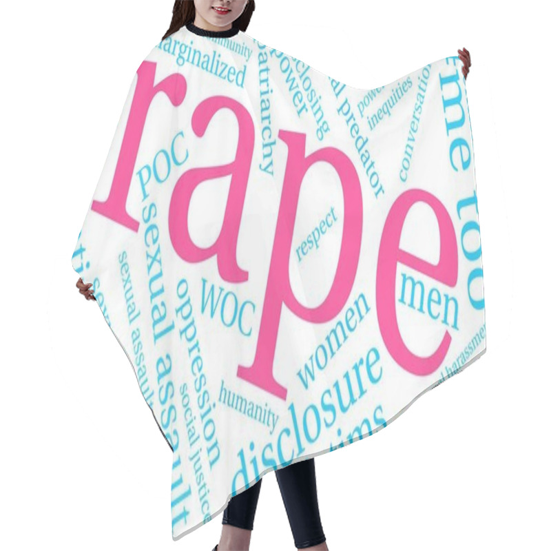 Personality  Rape Word Cloud Hair Cutting Cape