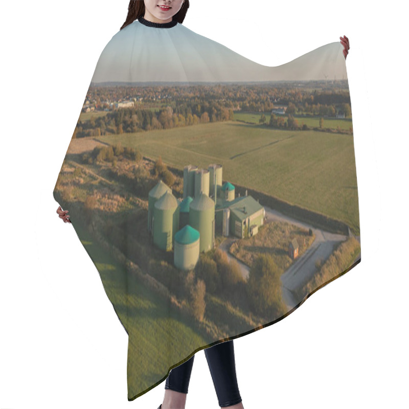 Personality  Decommissioning Of A Biogas Plant Taken From The Air Perspective With A Drone Hair Cutting Cape