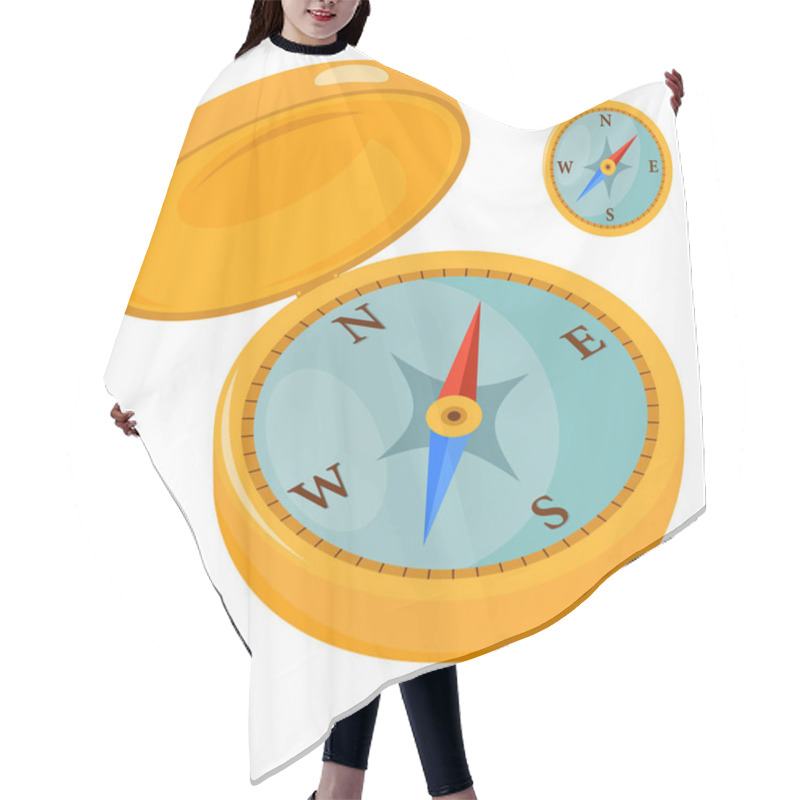 Personality  Compass. Vector Illustration Hair Cutting Cape