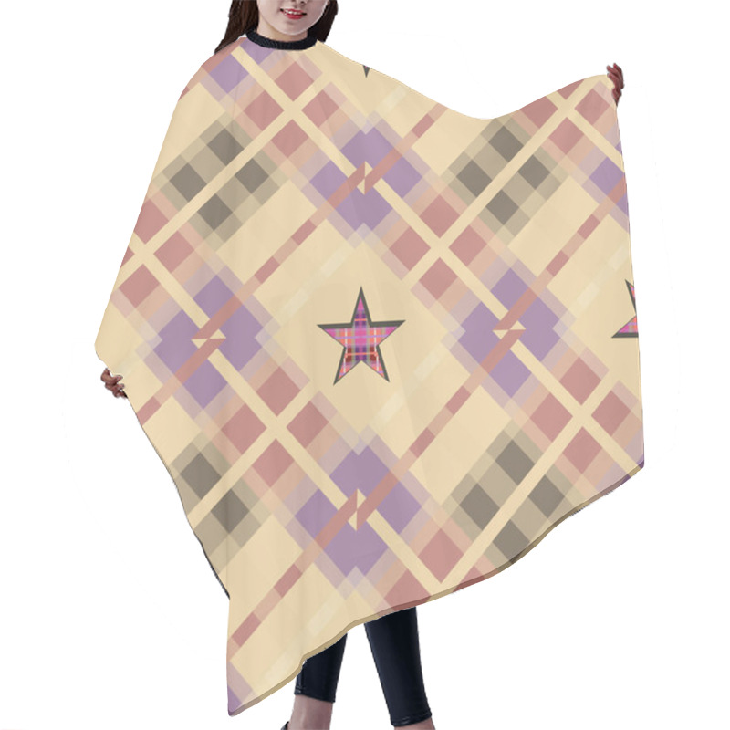 Personality  Vector, Plaid Pattern For Western Themed Ranch Upholstery, Quilting, Mens Merchandise Packaging, Scrapbooking Or Festive Decorations. Hair Cutting Cape