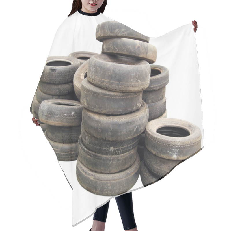 Personality  Stack Of Old Tires Hair Cutting Cape