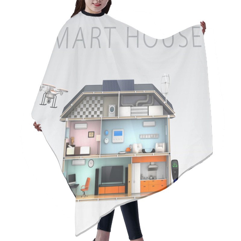 Personality  Smart House With Energy Efficient Appliances Hair Cutting Cape