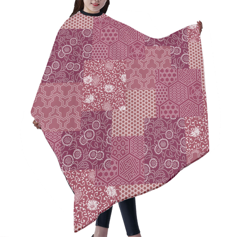 Personality  Japanese Style Pattern Patchwork Hair Cutting Cape