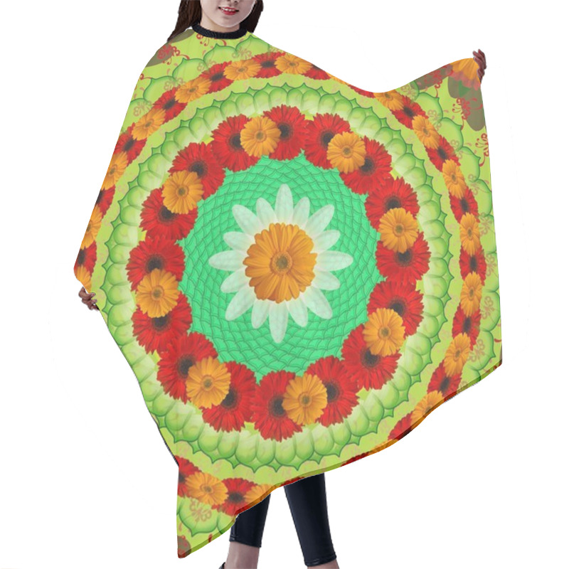 Personality  Floral Mandala Drawing - Sacred Circle Hair Cutting Cape