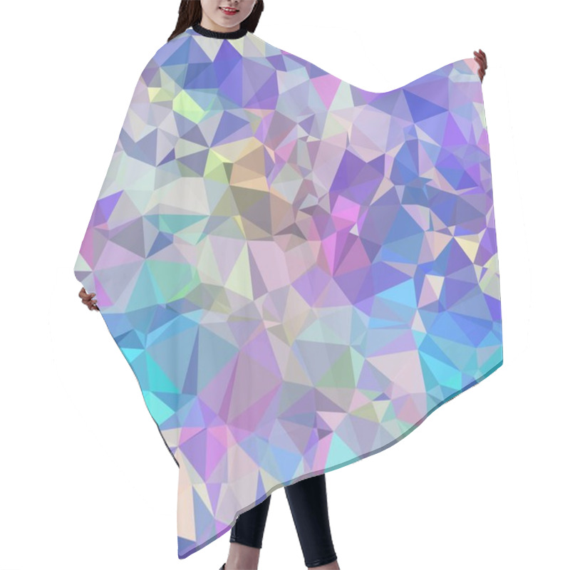 Personality  Seamless Iridescent Purple And Blue Triangle Pattern For Surface Pattern And Print Hair Cutting Cape