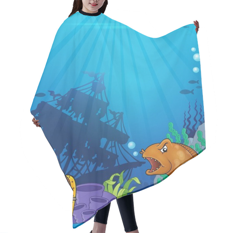 Personality  Ocean Underwater Theme Background 6 Hair Cutting Cape