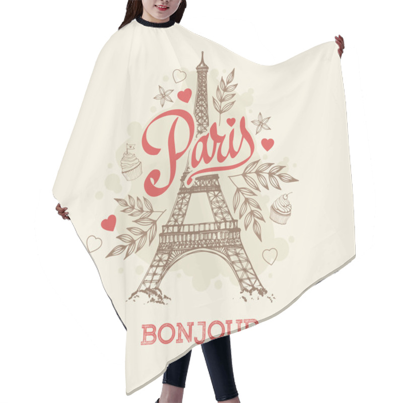 Personality  Parisian Symbol Eiffel Tower Hair Cutting Cape