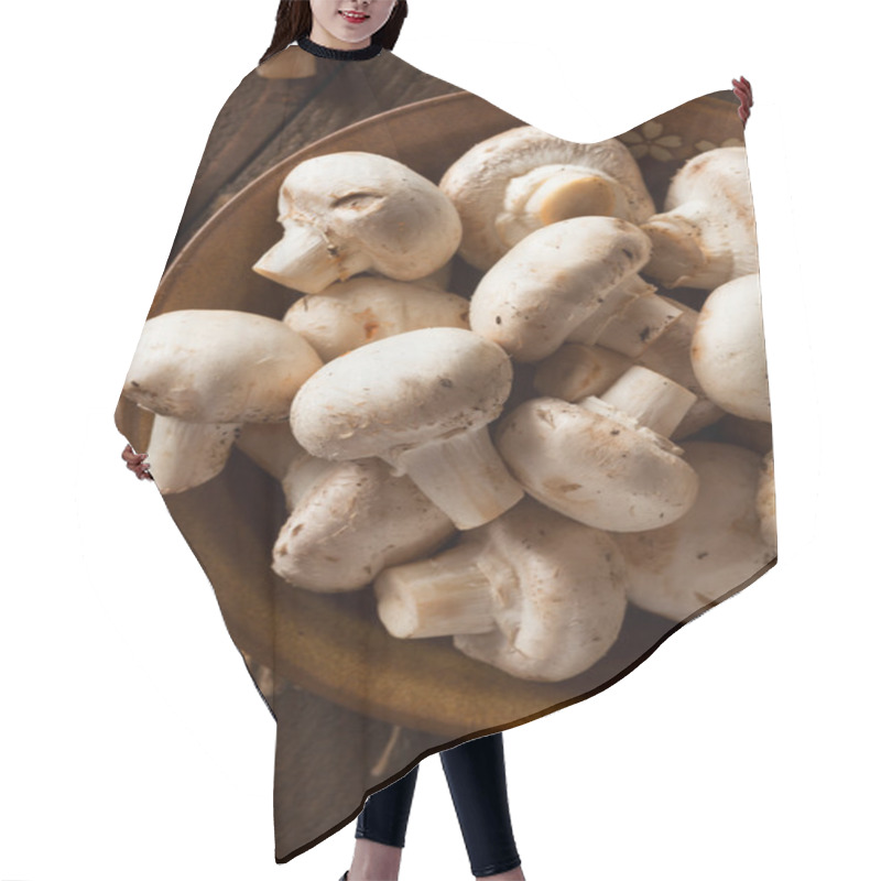 Personality  Raw Organic White Mushrooms Hair Cutting Cape