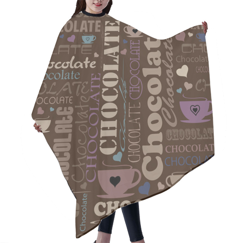 Personality  Seamless Chocolate Pattern With Word Of Chocolate Hair Cutting Cape