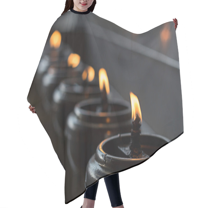 Personality  Lignting Of Praying Candles In A Temple Hair Cutting Cape