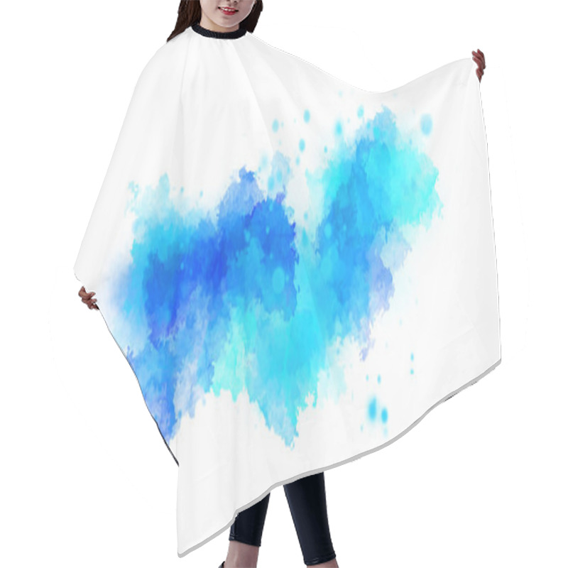 Personality  Watercolor Painted Background With Blots And Splatters. Brush Stroked Painting. 2D Illustration. Hair Cutting Cape