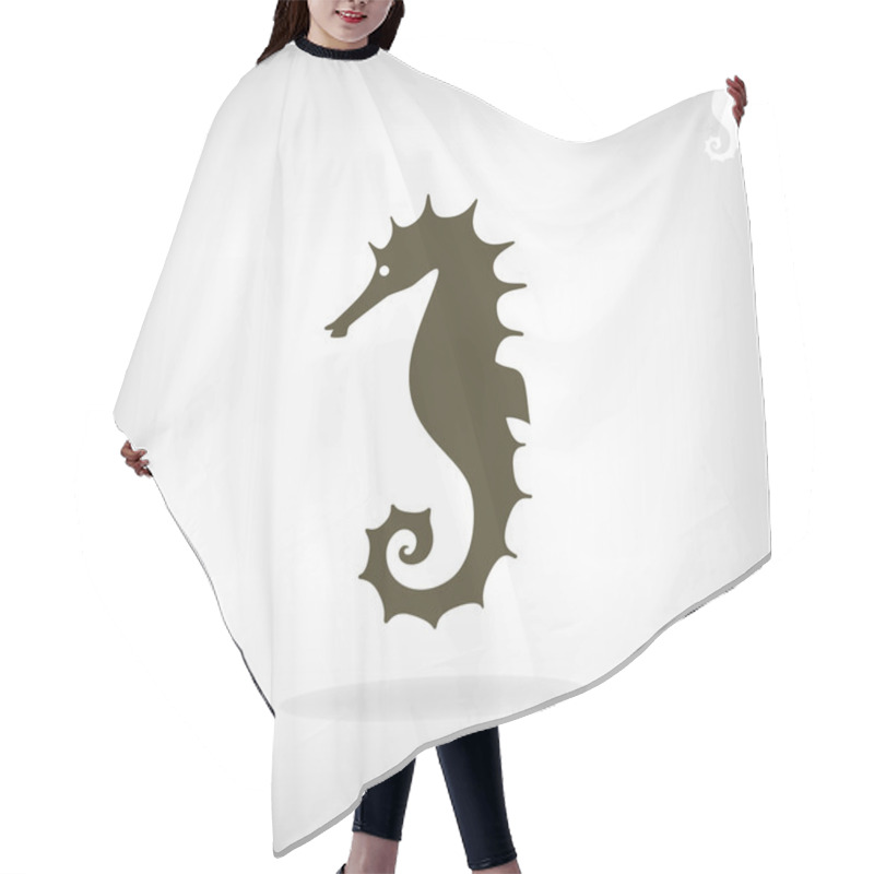 Personality  Stylized Silhouette Of A Sea Horse. Hair Cutting Cape