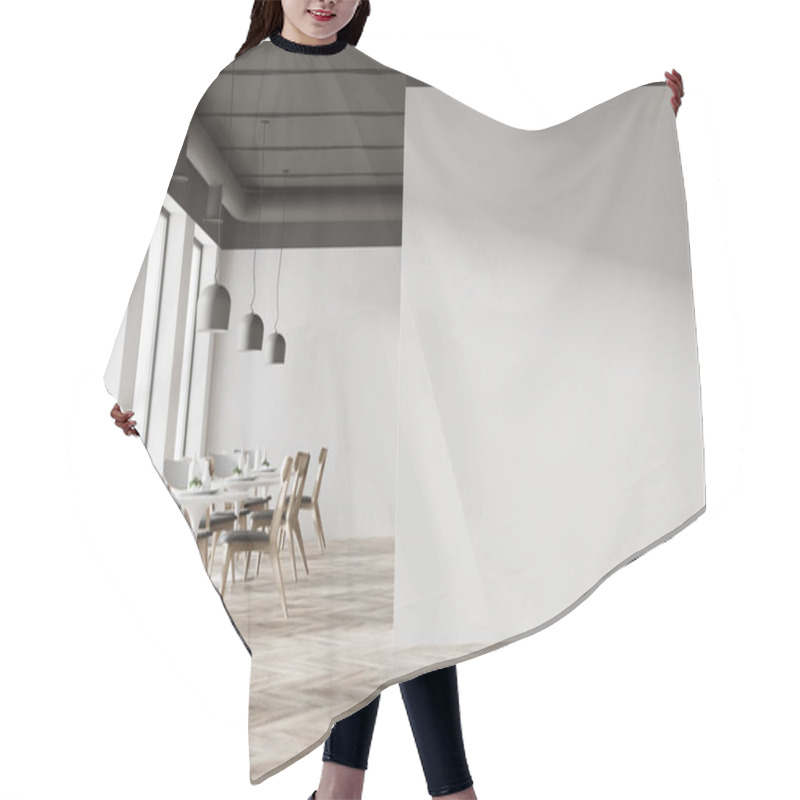 Personality  White Cafe Interior Hair Cutting Cape