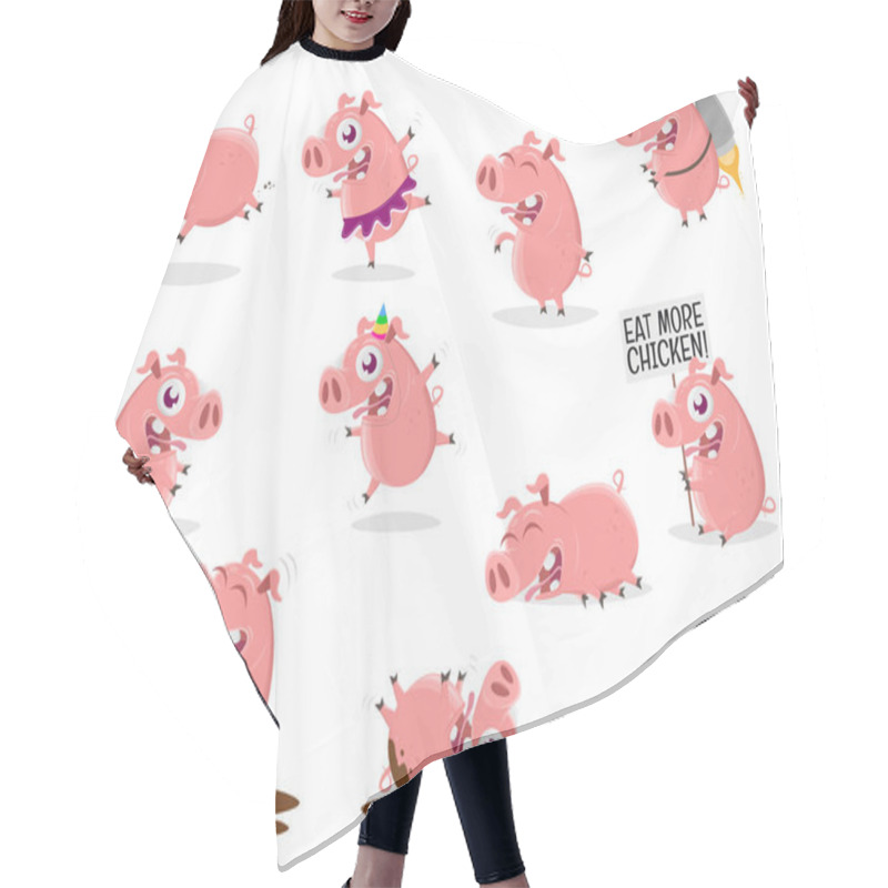 Personality  Funny Collection Of A Cartoon Pig Hair Cutting Cape