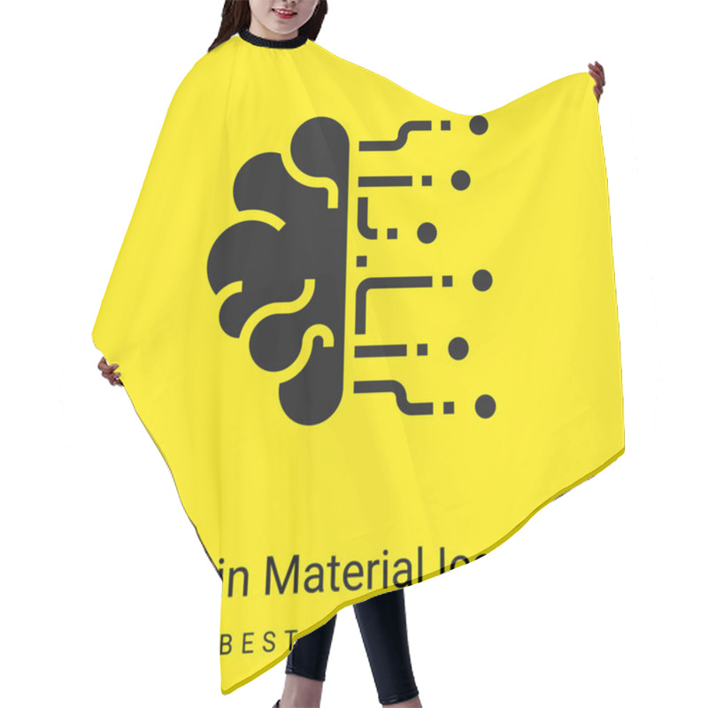 Personality  Brain Minimal Bright Yellow Material Icon Hair Cutting Cape