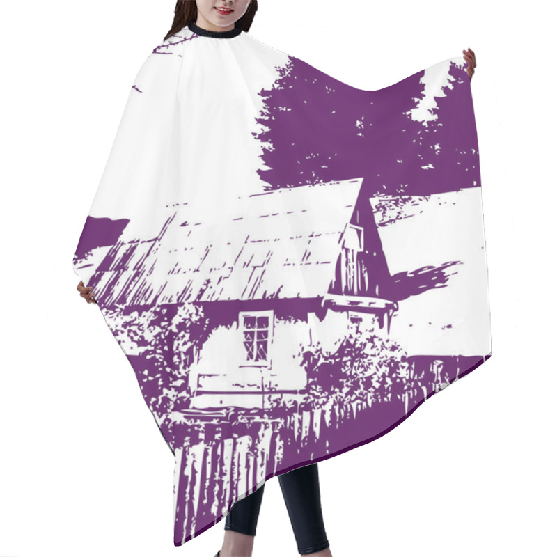 Personality  Rural Landscape Hair Cutting Cape