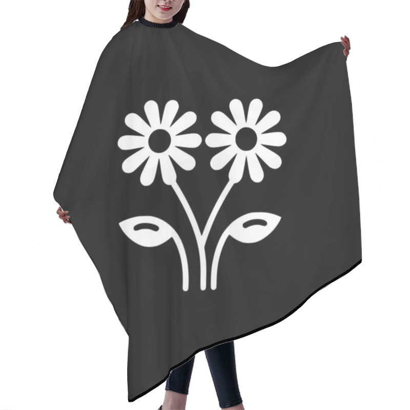 Personality  Flowers - Black And White Vector Illustration Hair Cutting Cape