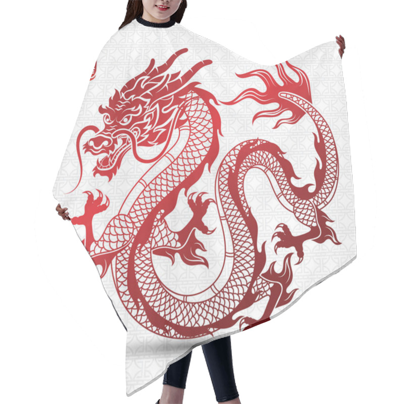 Personality  Illustration Of Traditional Chinese Dragon Chinese Character Translate Dragon,vector Illustration Hair Cutting Cape