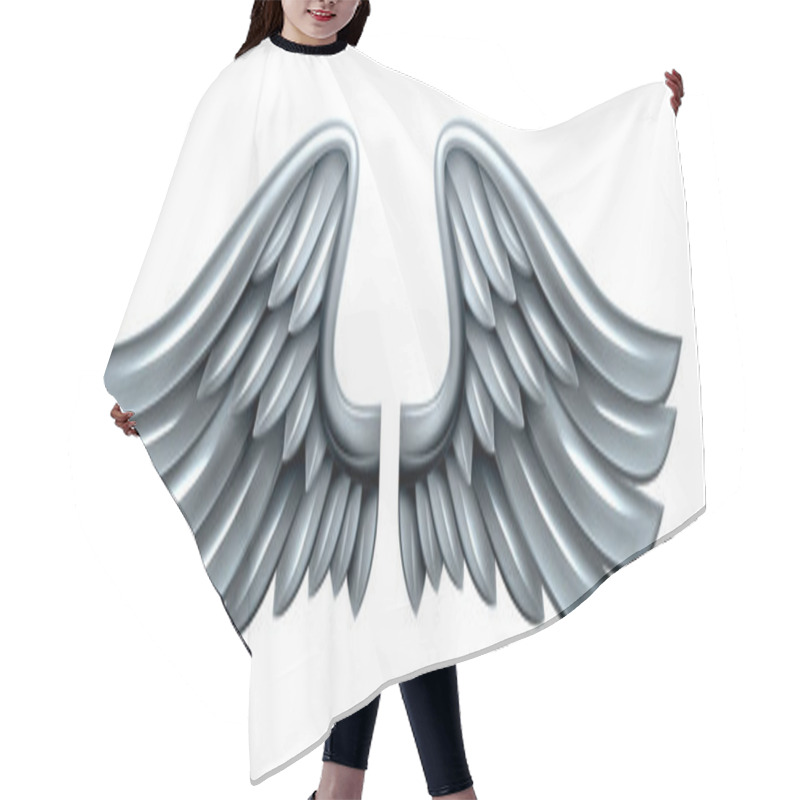 Personality  Silver Steel Metal Wings Hair Cutting Cape