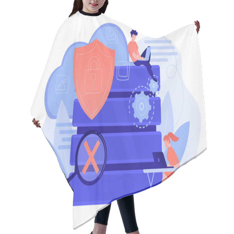 Personality  Data Protection Concept Vector Illustration. Hair Cutting Cape