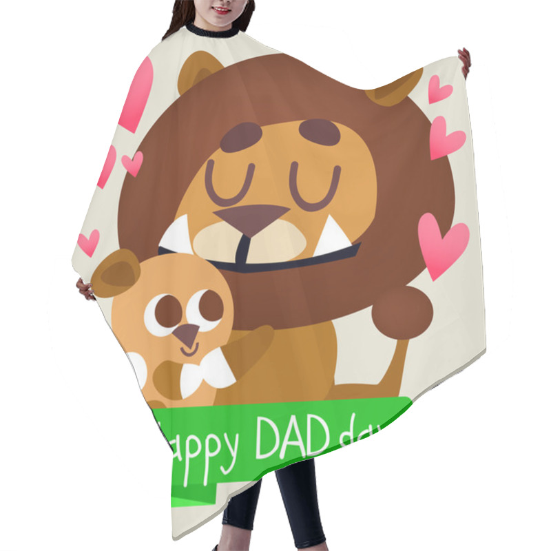 Personality  Happy Father's Day With Lion Hair Cutting Cape