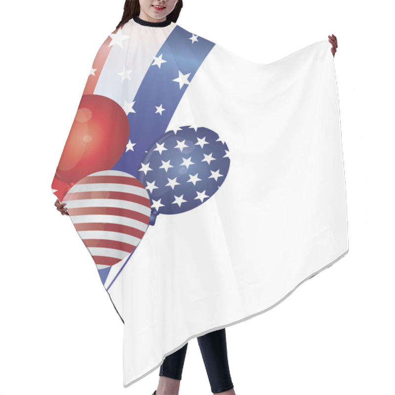 Personality  4th Of July Balloons With Border Illustration Hair Cutting Cape