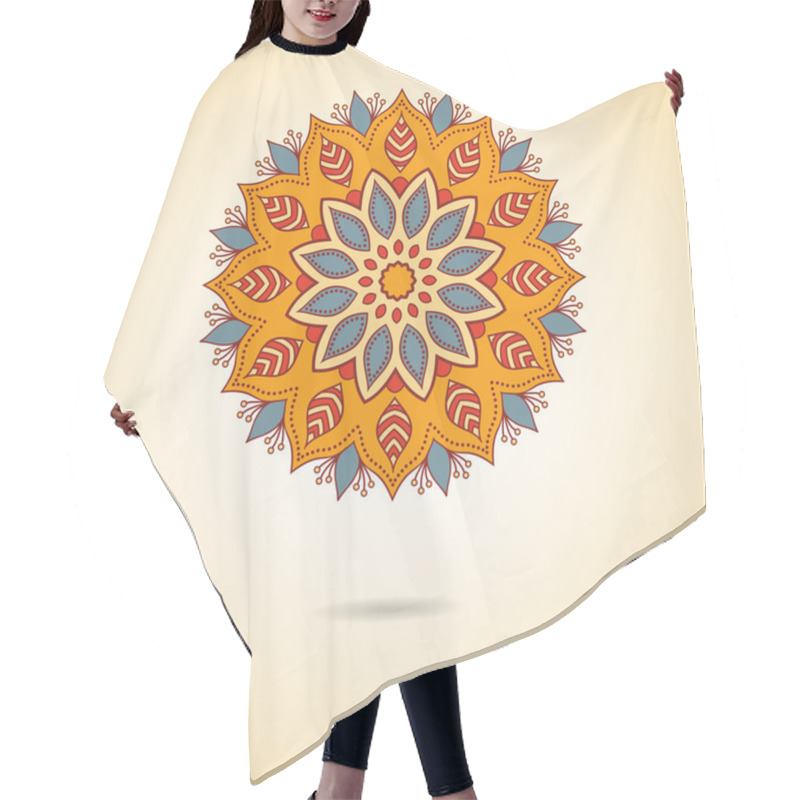 Personality  Mandala Oriental Round Ornament Hair Cutting Cape