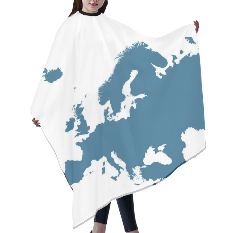 Personality  Detailed Vector Map Of Europe Hair Cutting Cape