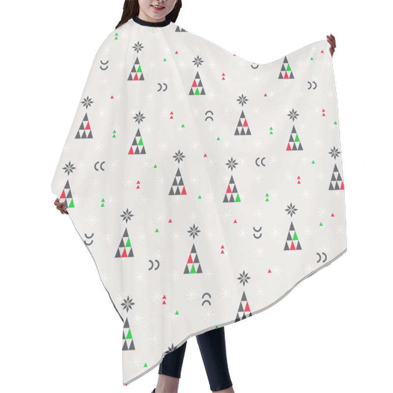 Personality  Seamless Christmas Pattern Hair Cutting Cape