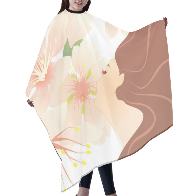 Personality  Woman Spring Nature Allegory Vector Hair Cutting Cape