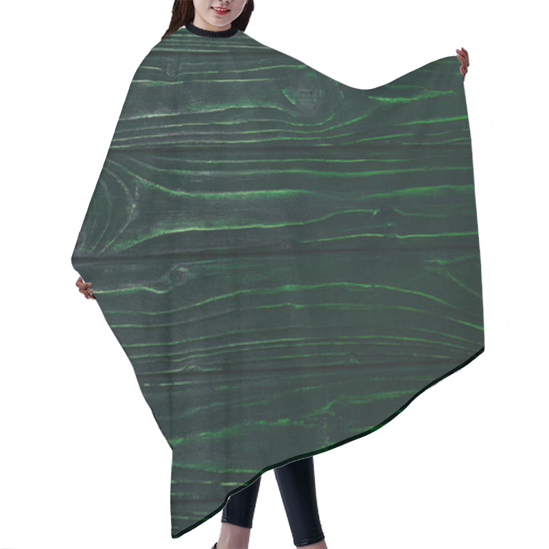 Personality  Top View Of Dark Green Wooden Planks Surface For Background Hair Cutting Cape