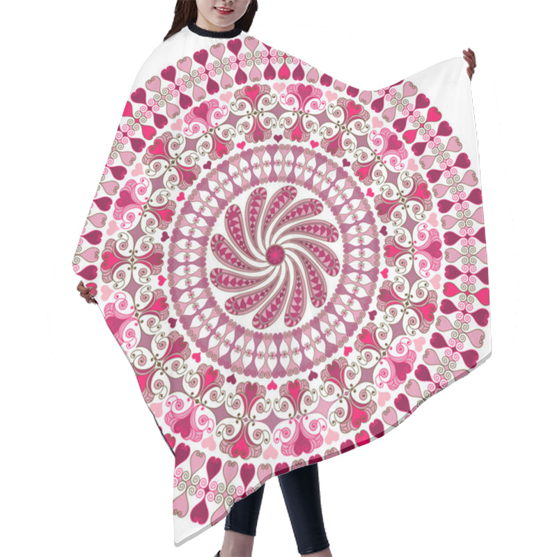 Personality  Valentine Round Frame Hair Cutting Cape