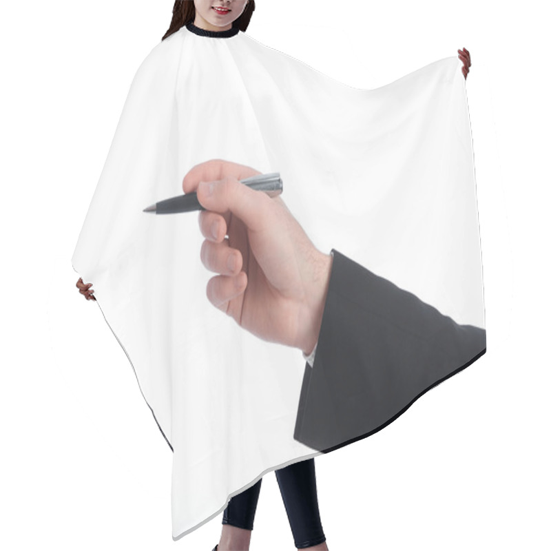 Personality  Pen In Mans Hand Hair Cutting Cape