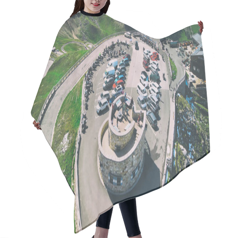 Personality  Aerial View Of Grossglocker Mountain Peaks In Summer Season, Drone Viewpoint Hair Cutting Cape