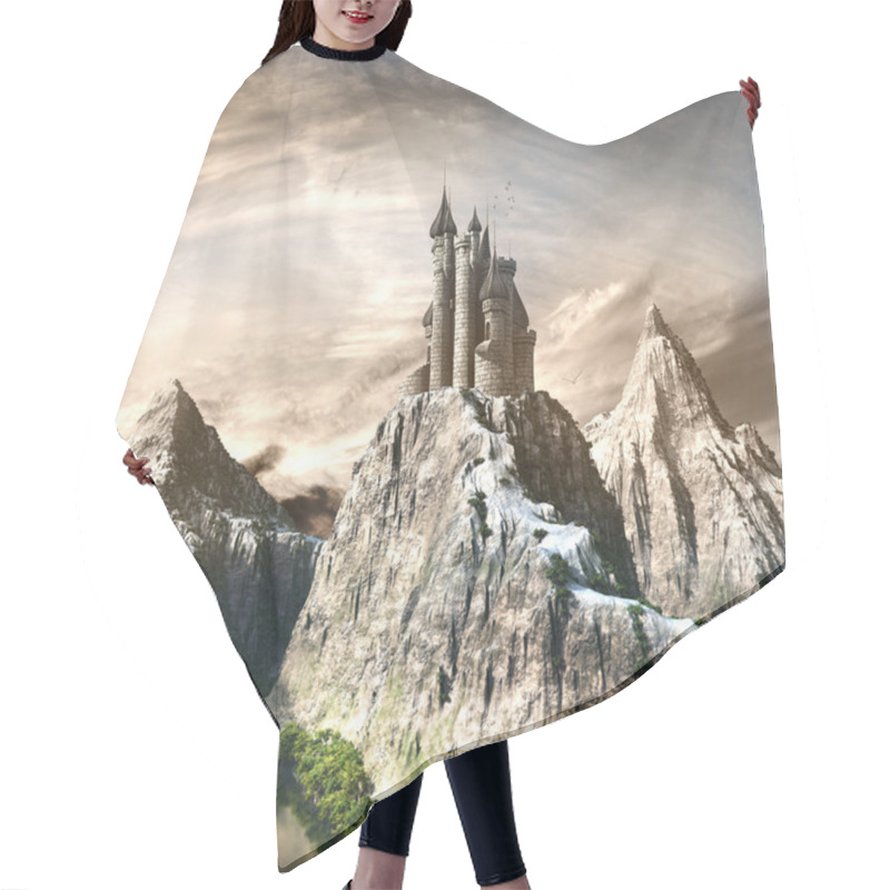 Personality  Castle In The High Mountains Hair Cutting Cape