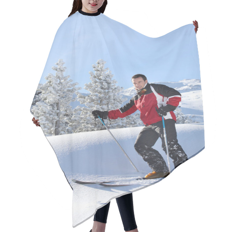 Personality  Man Skiing Hair Cutting Cape