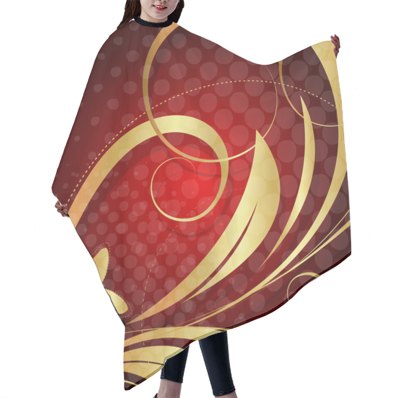 Personality  Golden Flourish Pattern Design Hair Cutting Cape