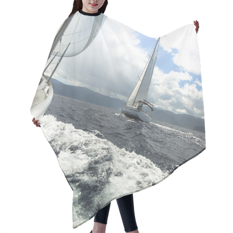 Personality  Yacht Race In Stormy Weather Hair Cutting Cape