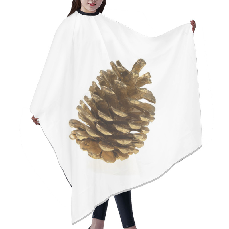 Personality  Christmas Pine Cone Isolated On White Background. Hair Cutting Cape