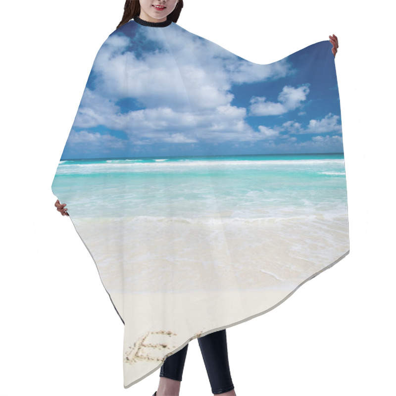 Personality  Word Relax On Sand Beach Hair Cutting Cape