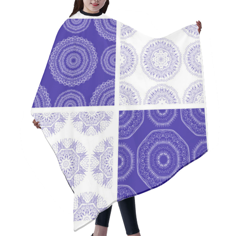 Personality  Seamless Geometric Patterns In Oriental Style Hair Cutting Cape