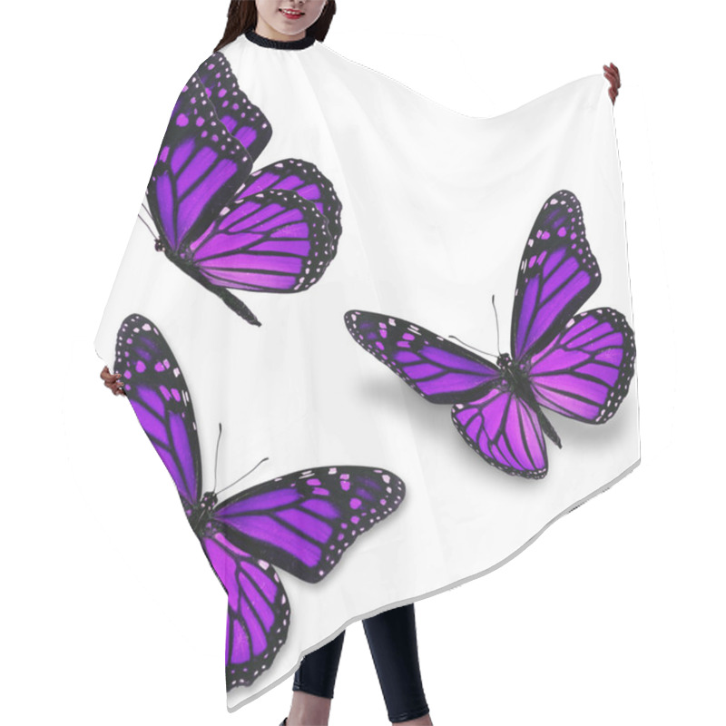 Personality  Purple Monarch Butterfly Hair Cutting Cape