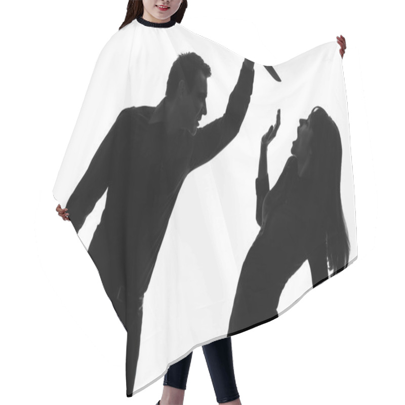 Personality  Couple Man Killing Woman Silhouette Hair Cutting Cape